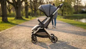 ABC Design Avus 2 Buggy im Stadtpark bei warmem Sonnenlicht