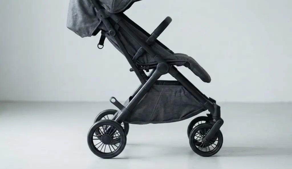 Seitenansicht des Bugaboo Butterfly 2 mit Fokus auf Design, Stoffen und Verarbeitung.