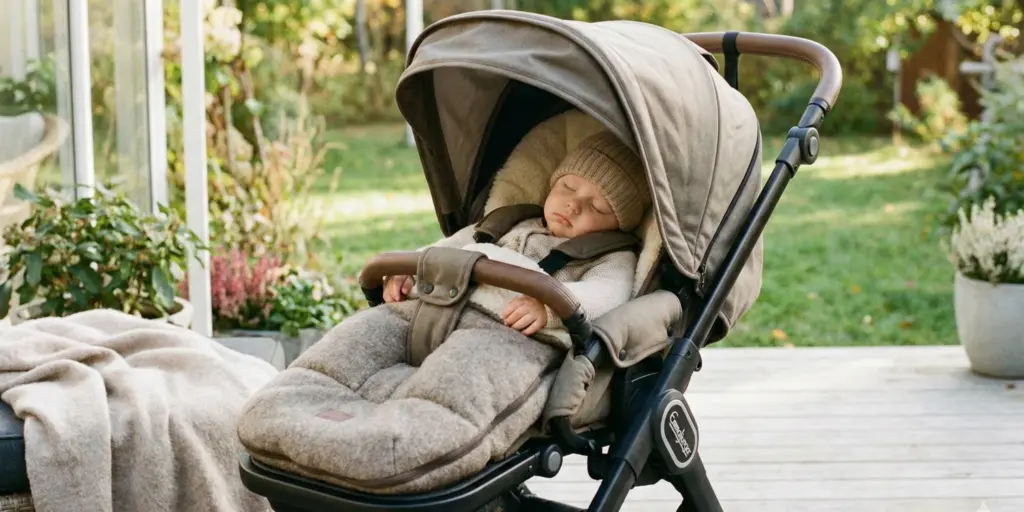 Emmaljunga NXT60 Komfort fürs Kind – Baby liegt entspannt im gepolsterten Sitz