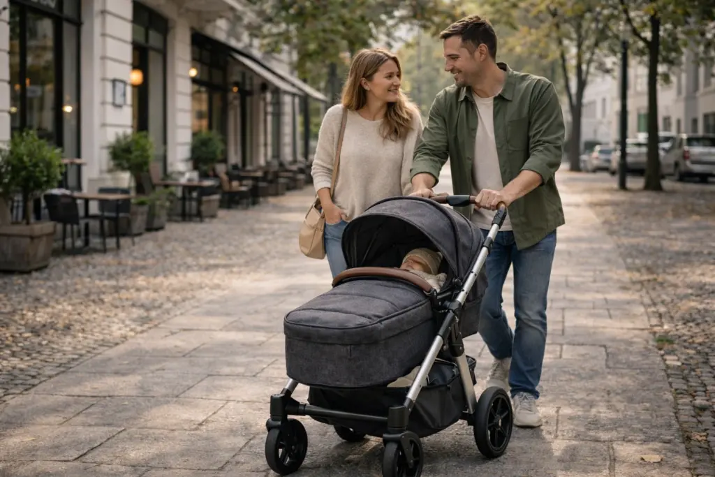 Kinderwagen im urbanen Familienalltag – entspannte Nutzung bei gemeinsamen Wegen