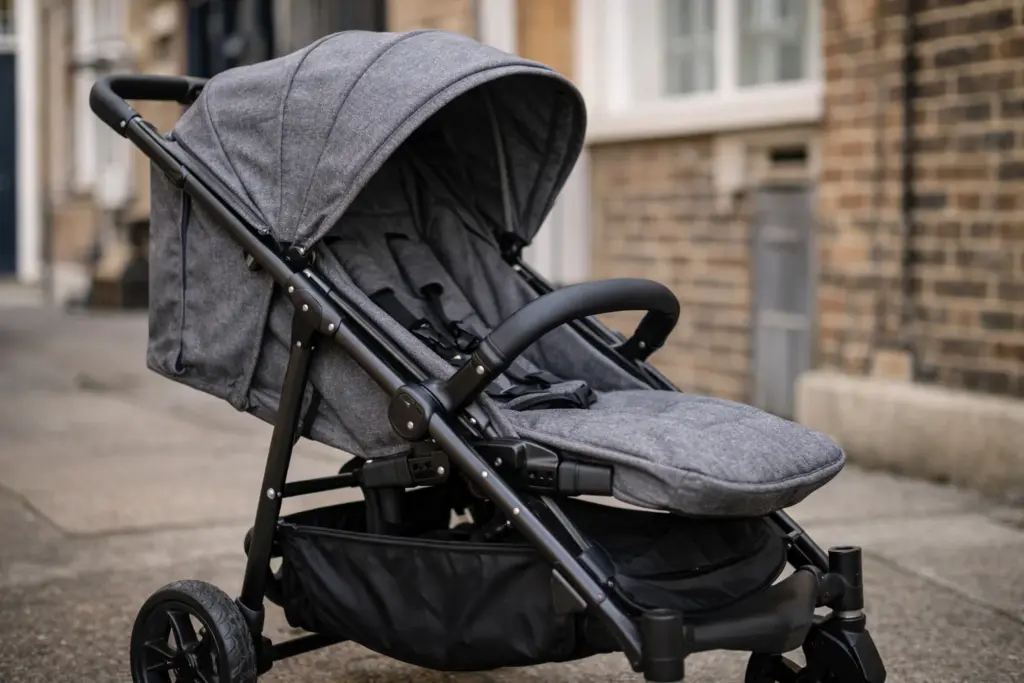 Kinderwagen auf Kopfsteinpflaster – Stoffe, Rahmen und Räder im Alltagseinsatz