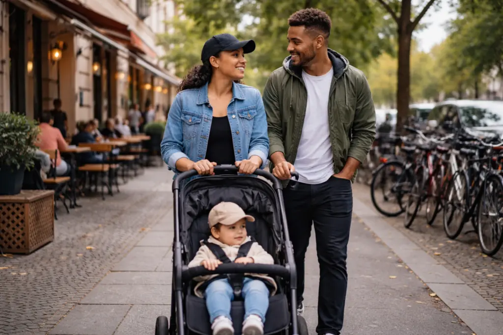 Kinderwagen im entspannten Stadtspaziergang – alltagstauglich für tägliche Wege