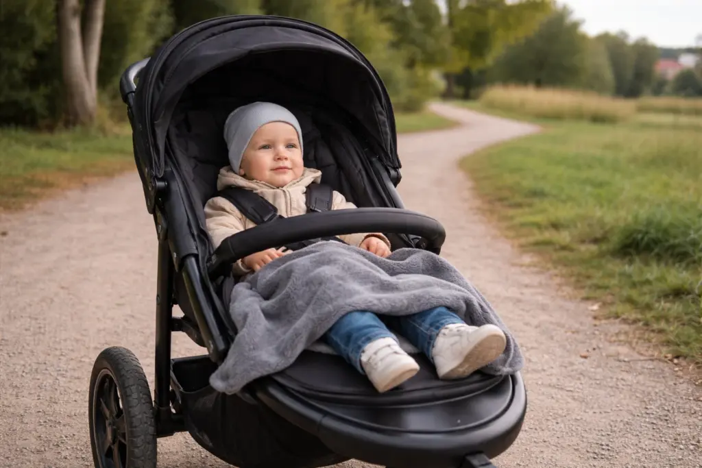 Kinderwagen mit gepolsterter Sitzfläche – Kind sitzt entspannt und sicher im Alltag
