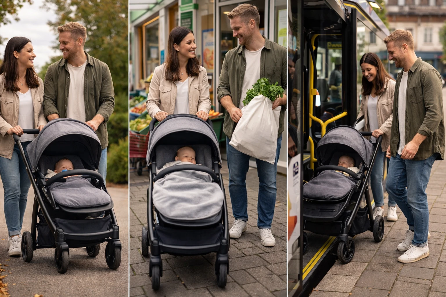 Joie Litetrax Pro Buggy bei Spaziergang, Einkauf und Alltag in der Stadt
