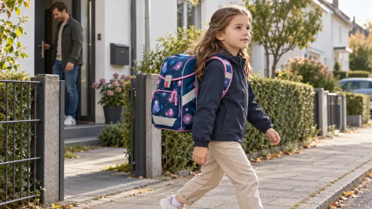 Step by Step 2IN1 PLUS Schulranzen beim morgendlichen Schulweg eines Grundschulkindes